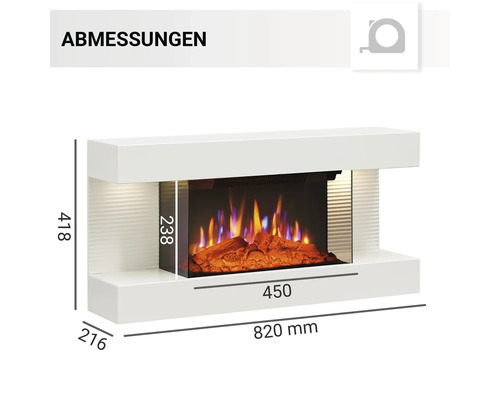 Elektrische haard Balderia Ida wit 1800 watt