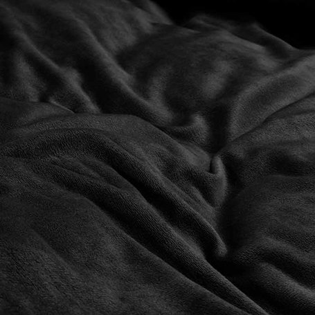 Dekbedovertrek Velvet Uni - Zwart