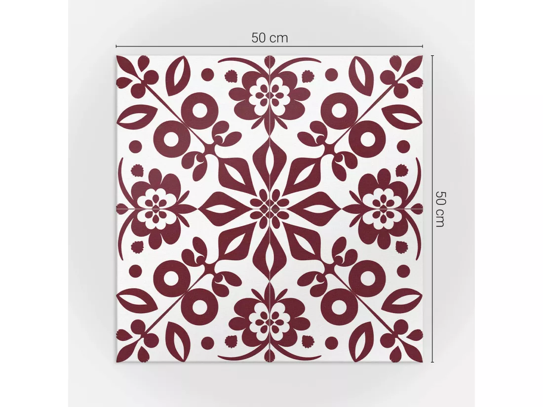 Panneaux muraux autocollants en vinyle imperméable - 4 x 50 x 50 cm - Motif floral avec des feuilles