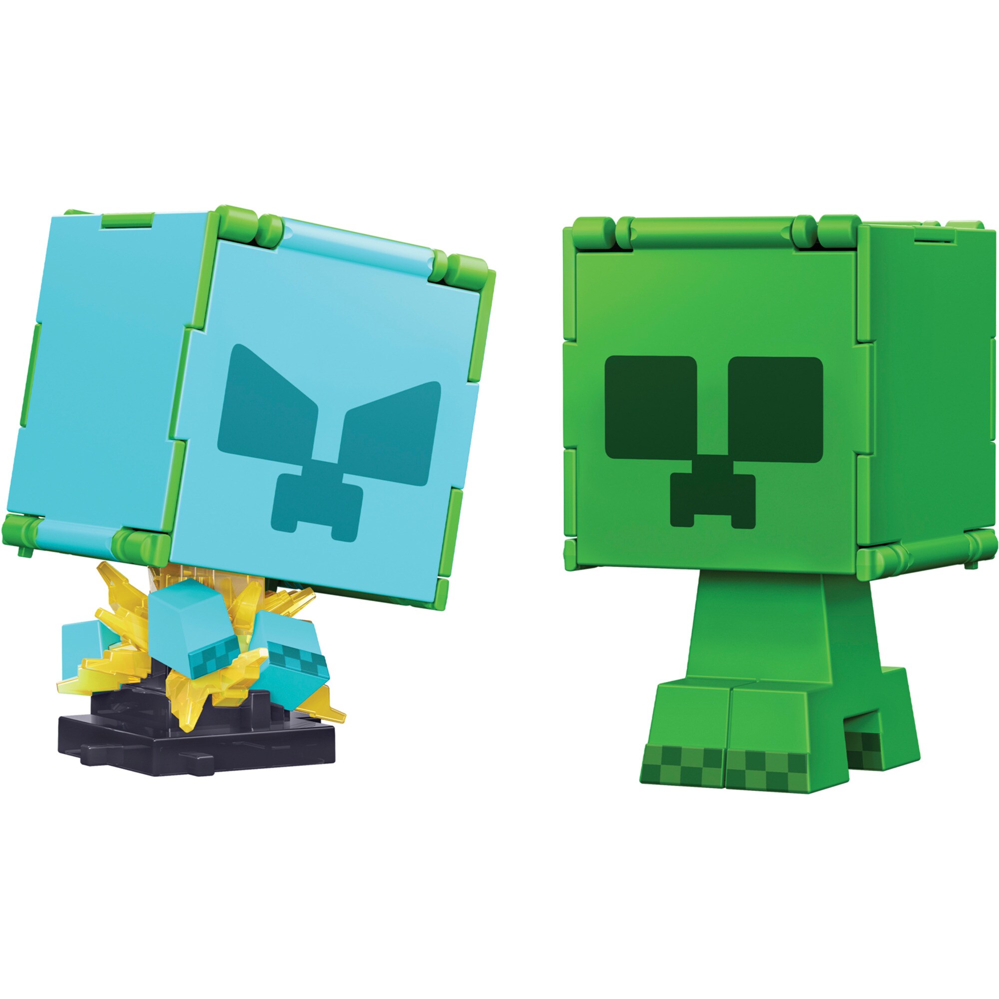 Mattel Spielfigur Minecraft Flippin' Figure Creeper + Charged Creeper
