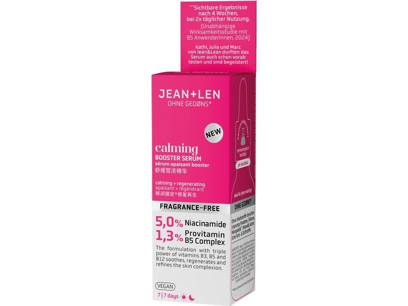 Jean & Len Gesichtsserum Calming Booster 30 ml Natürliches Serum beruhigt, regeneriert und verfeinert das Hautbild