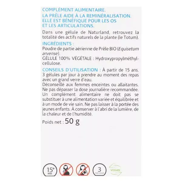 Naturland Cavalinha Orgânica 150 cápsulas vegetais