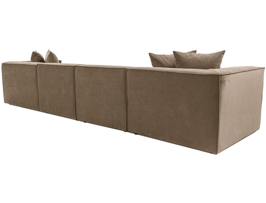 CONCEPT1 - Canapé tissu Sora angle marron 350 x 190 x h65