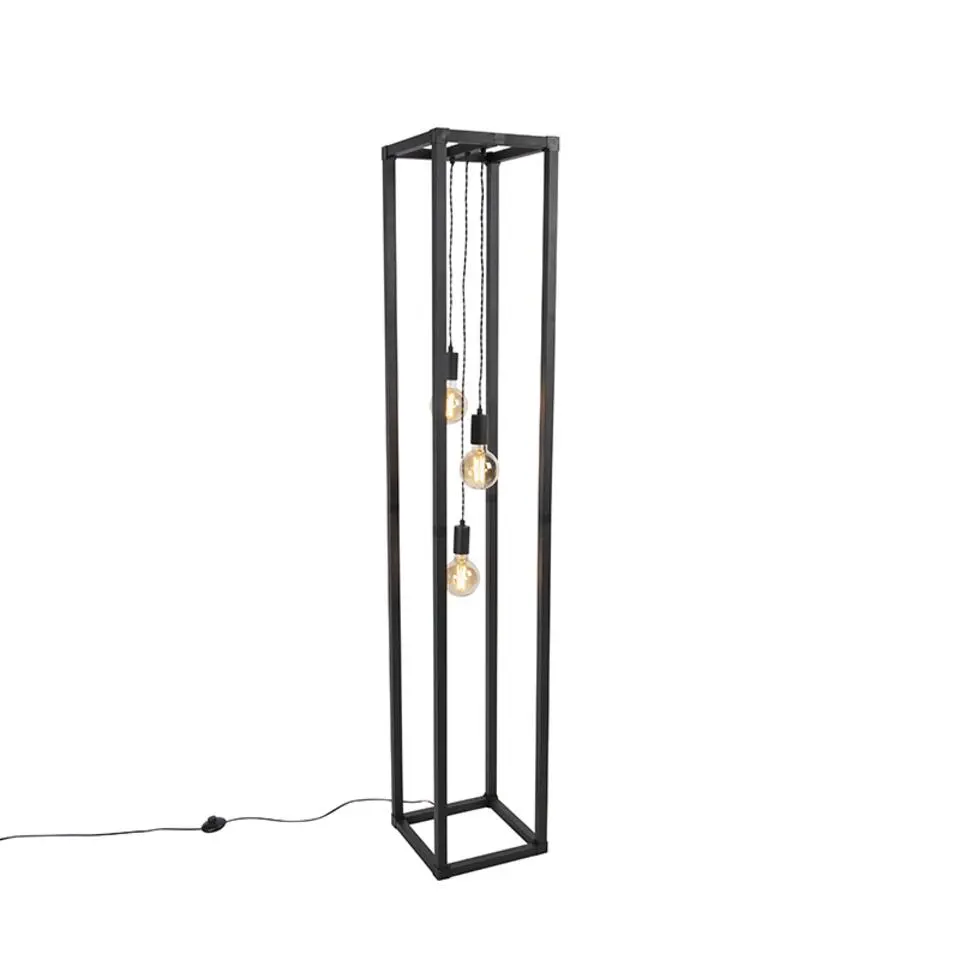 Qazqa vloerlampen big_cage zwart e27