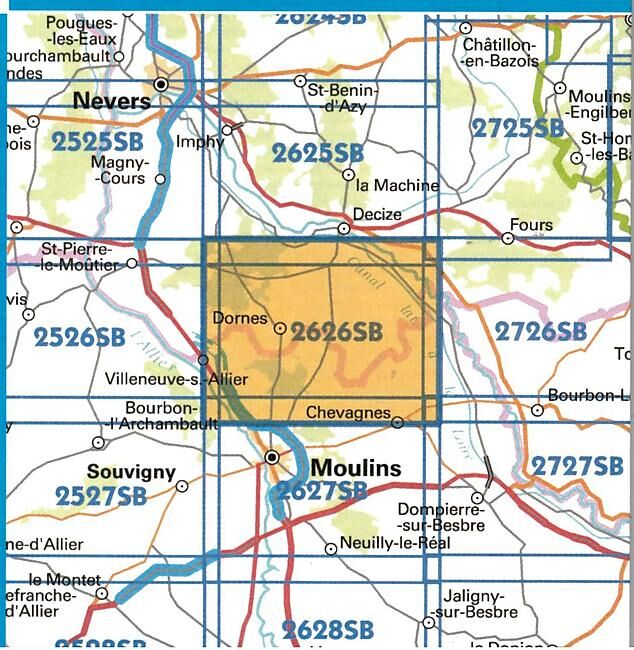 IGN - 2626 SB DOMES LUCENAY LES AIX 1 25 000