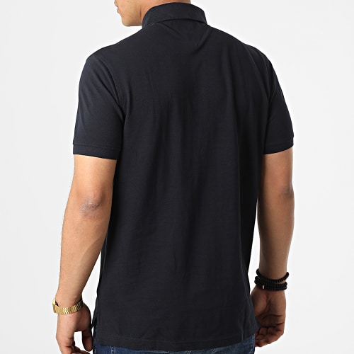 Polo Manches Courtes Print Under Collar 5685 Bleu Marine