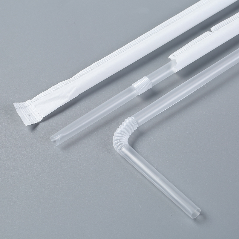 (100er Set) 21cm Flexibler Kunststoff Strohhalm Einweg Party Trinkhalm - Transparent