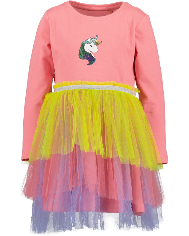 Blue Seven Jerseykleid mit Tüllvolants und Einhorn-Motiv