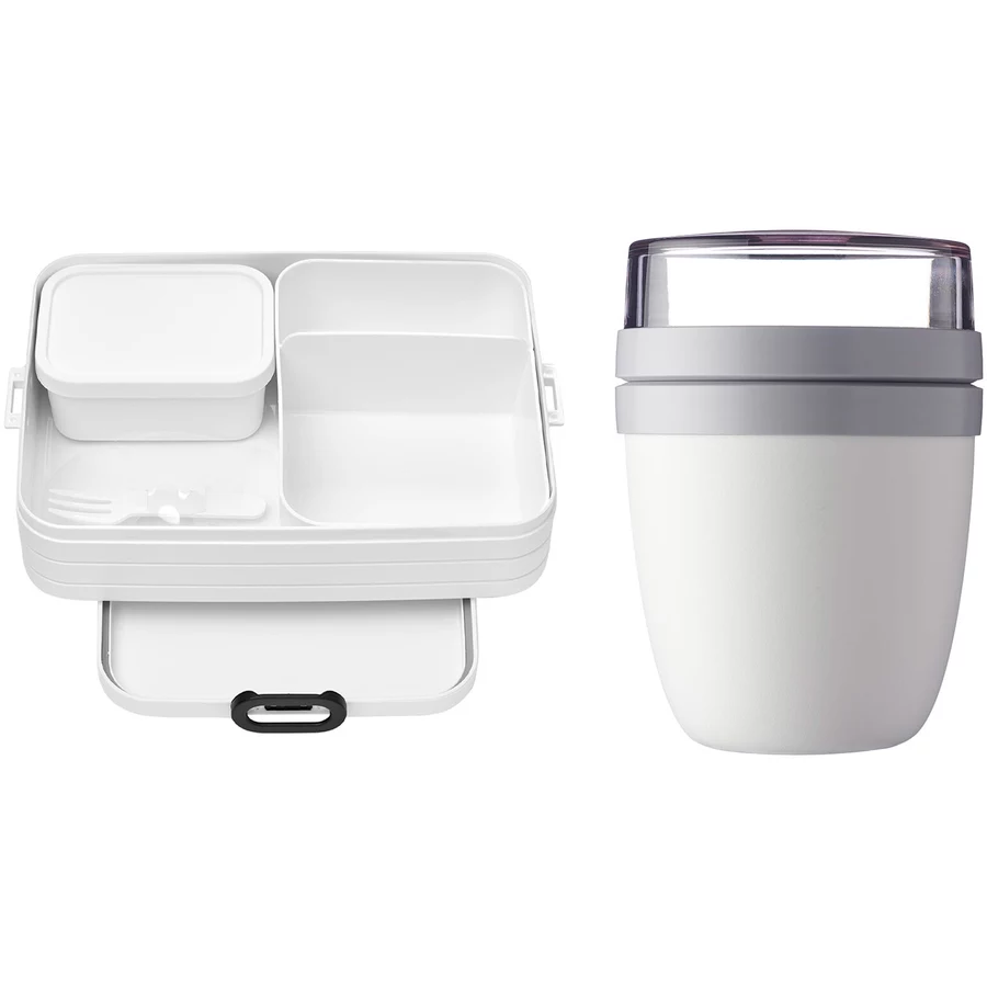 Mepal Lunchpot + Bento Lunchbox Large Ellipse + TAB 2er Set weiß
