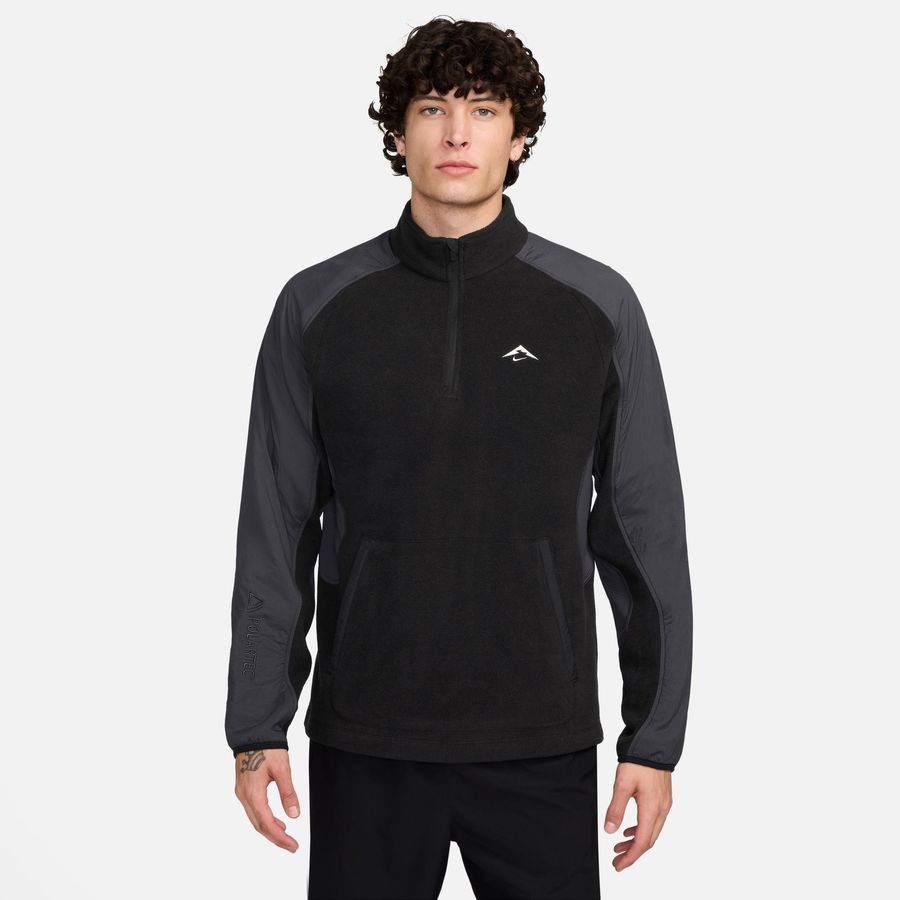 Nike Haut Running Polartec Trail Fleece Fermeture Éclair 1/4 - Noir/Gris/Blanc