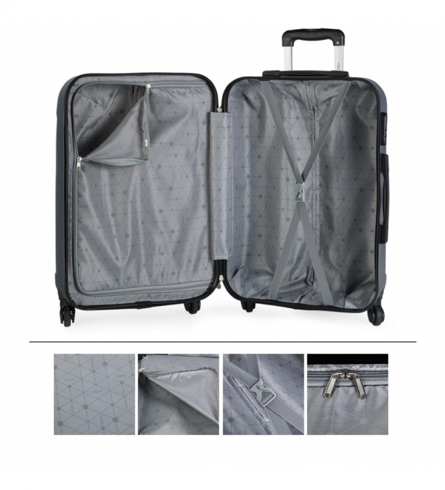 Mala rígida ITACA com 4 rodas 771160 Azul Marinho - 63x42x24cm -