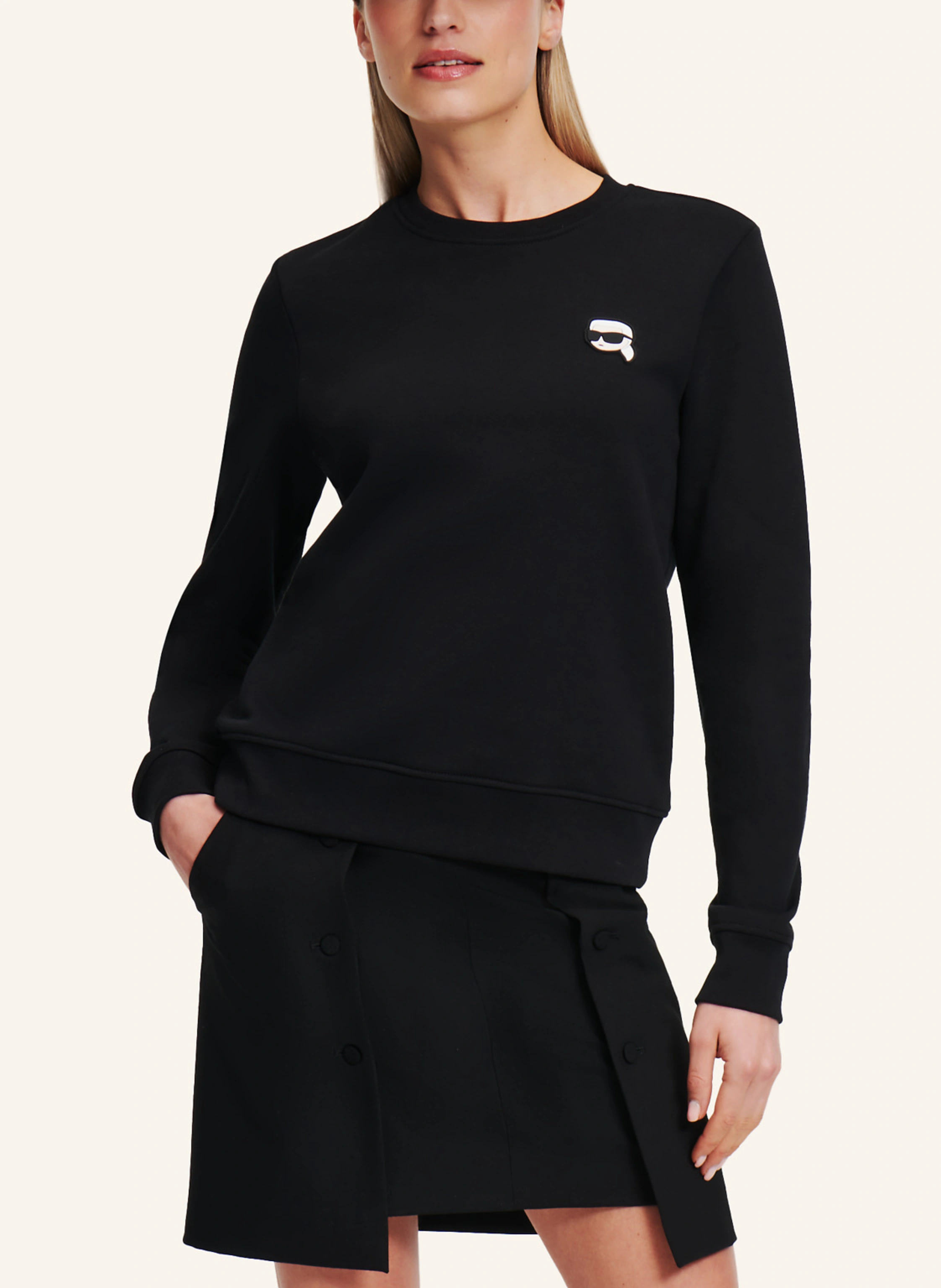 KARL LAGERFELD IKON SWEATSHIRT MIT AUFNÄHER