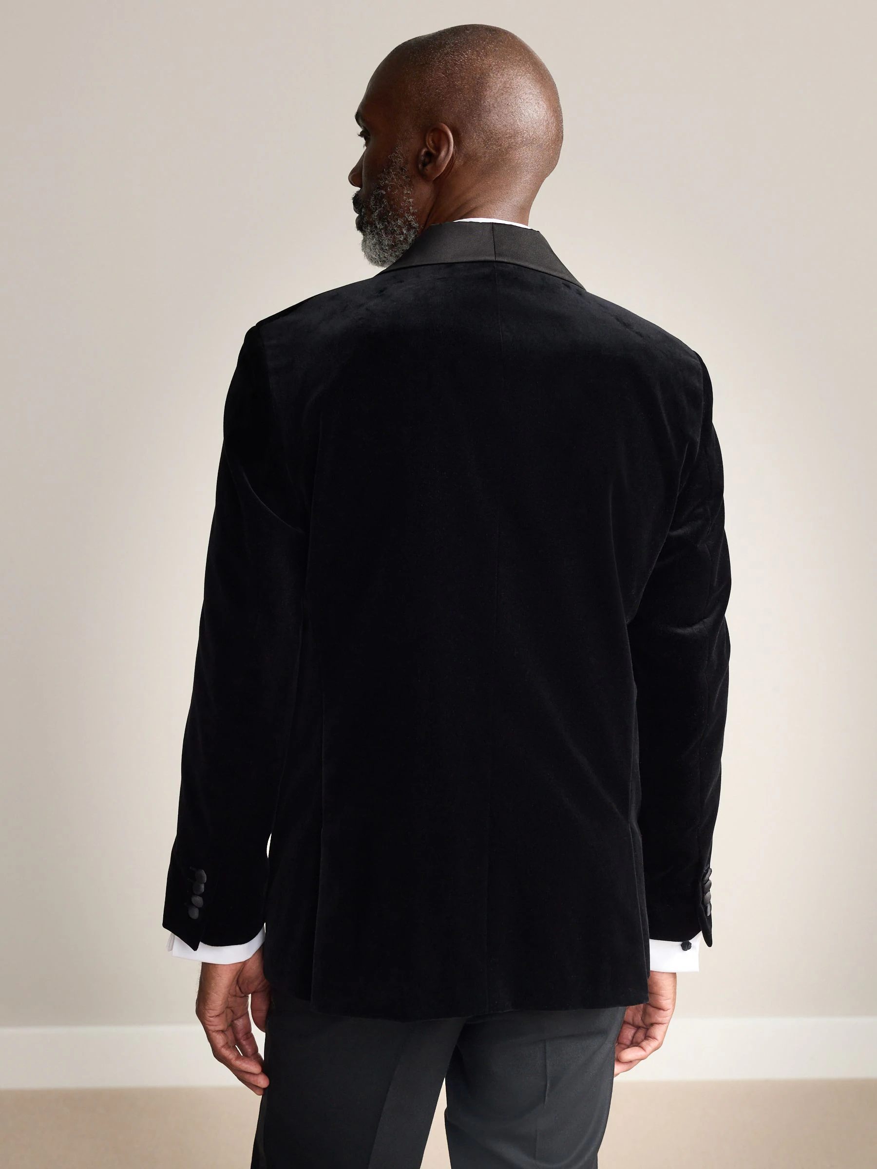Zwart - Normale Pasvorm - Signature Pontoglio Italian Velvet Blazer With Shawl Lapel