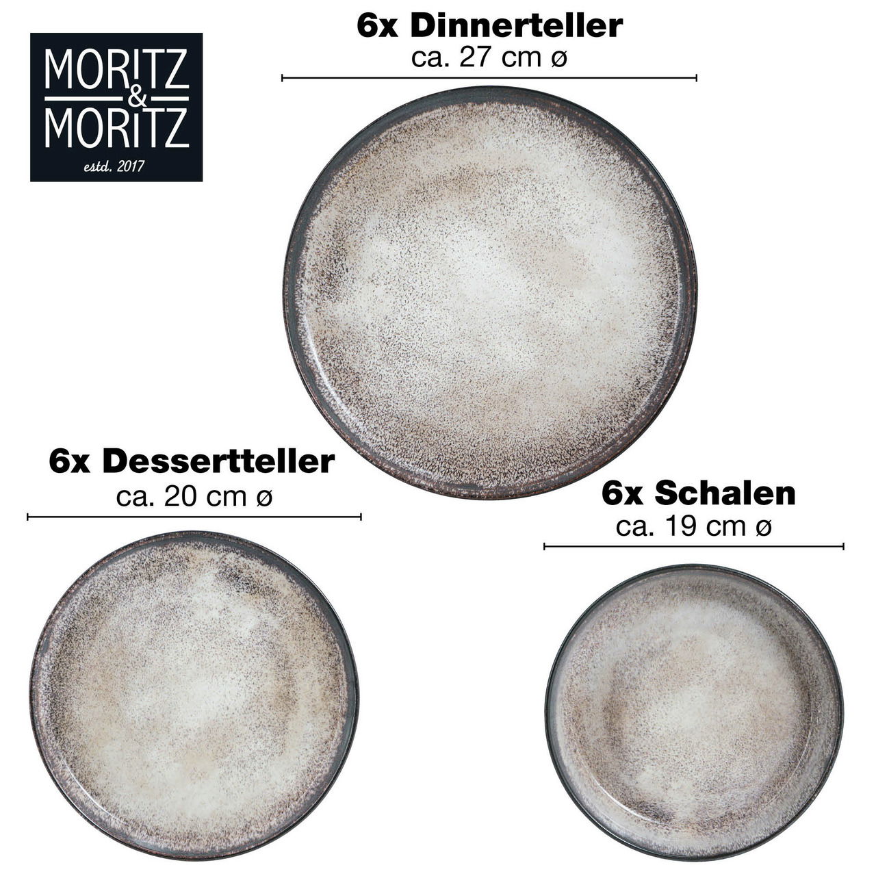 Moritz & Moritz Tafelservice beige 18-tlg. Digital