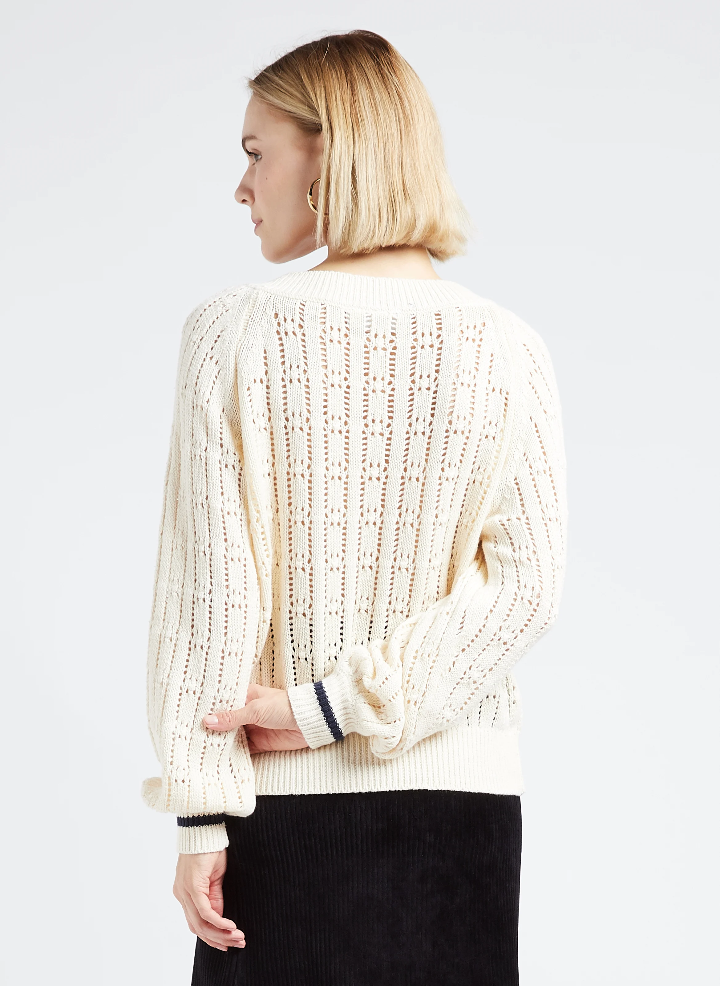 POLLO - Pull col V en coton | Beige