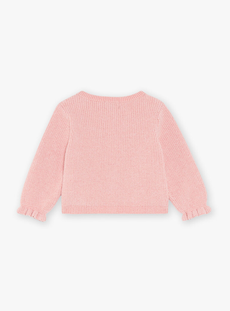 Gilet en tricot rose