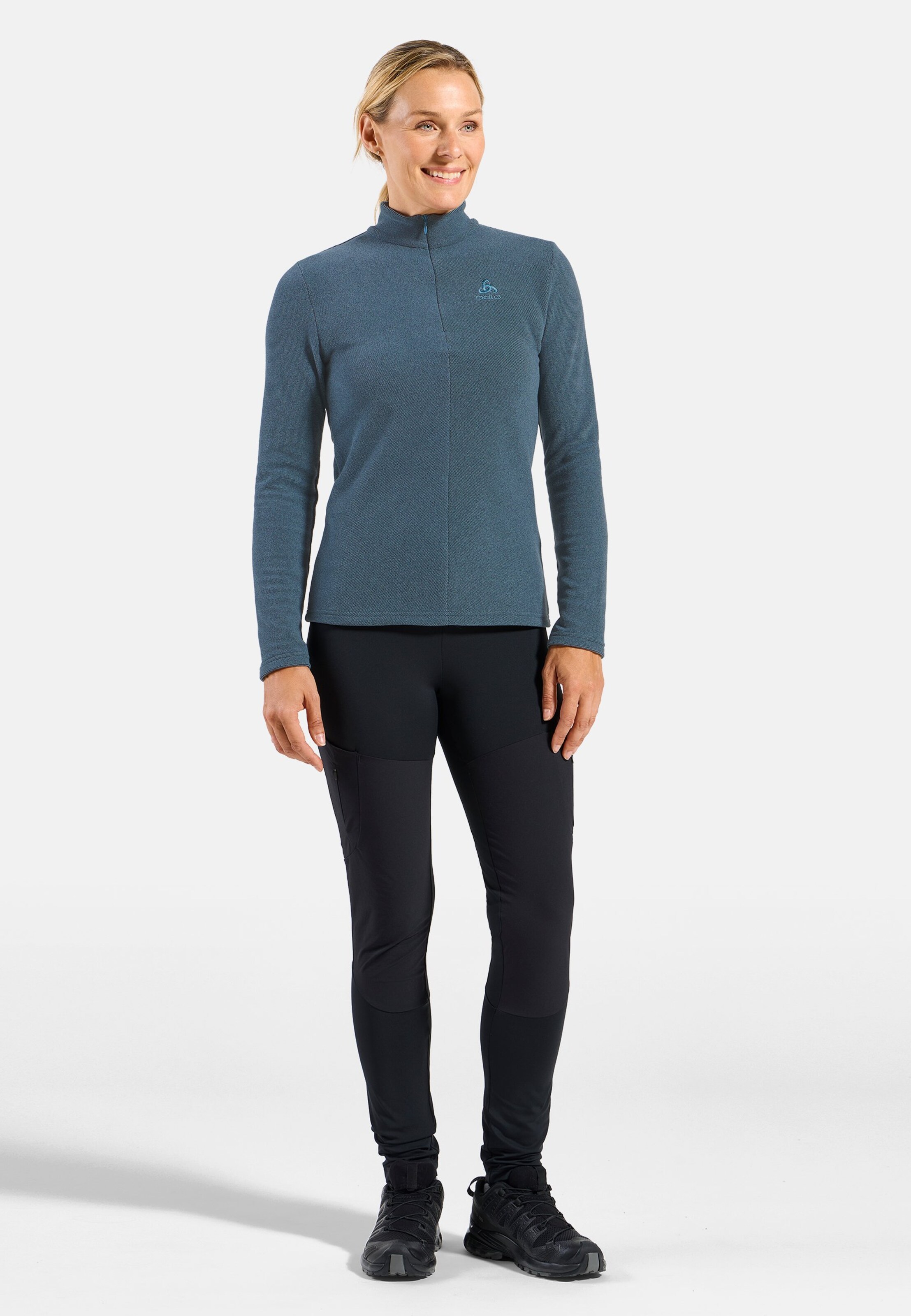 Damen Roy Mid Layer mit Halbreissverschluss in provincial blue - black