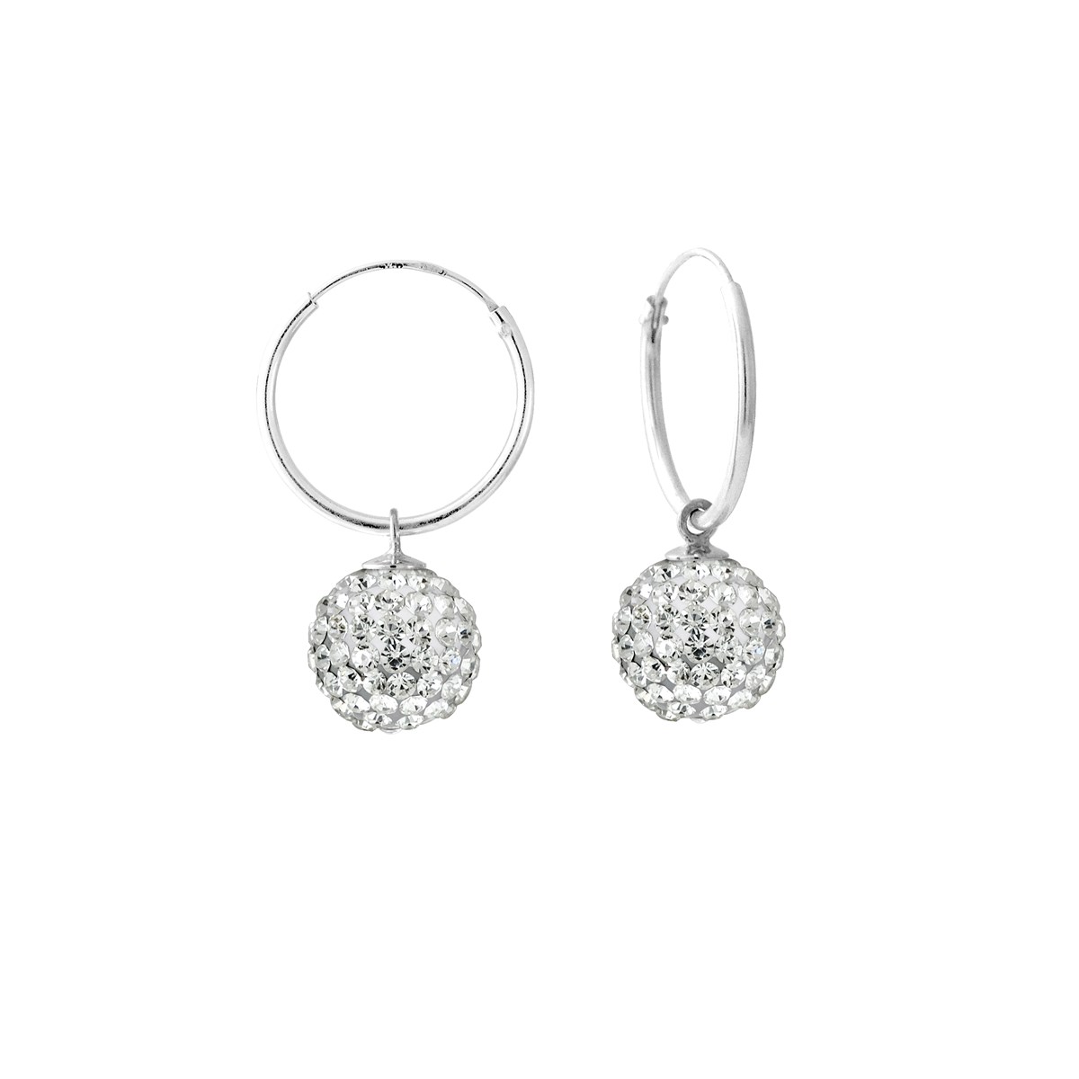 Boucles d'Oreilles - Cristal blanc - Argent 925