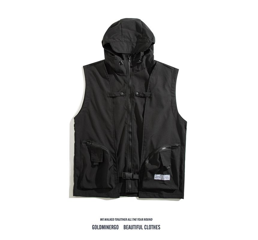 Yelmenor - Utility vest met capuchon en rits