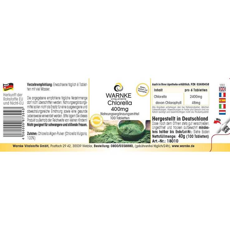 Chlorella 400 mg Tabletten, 100 St