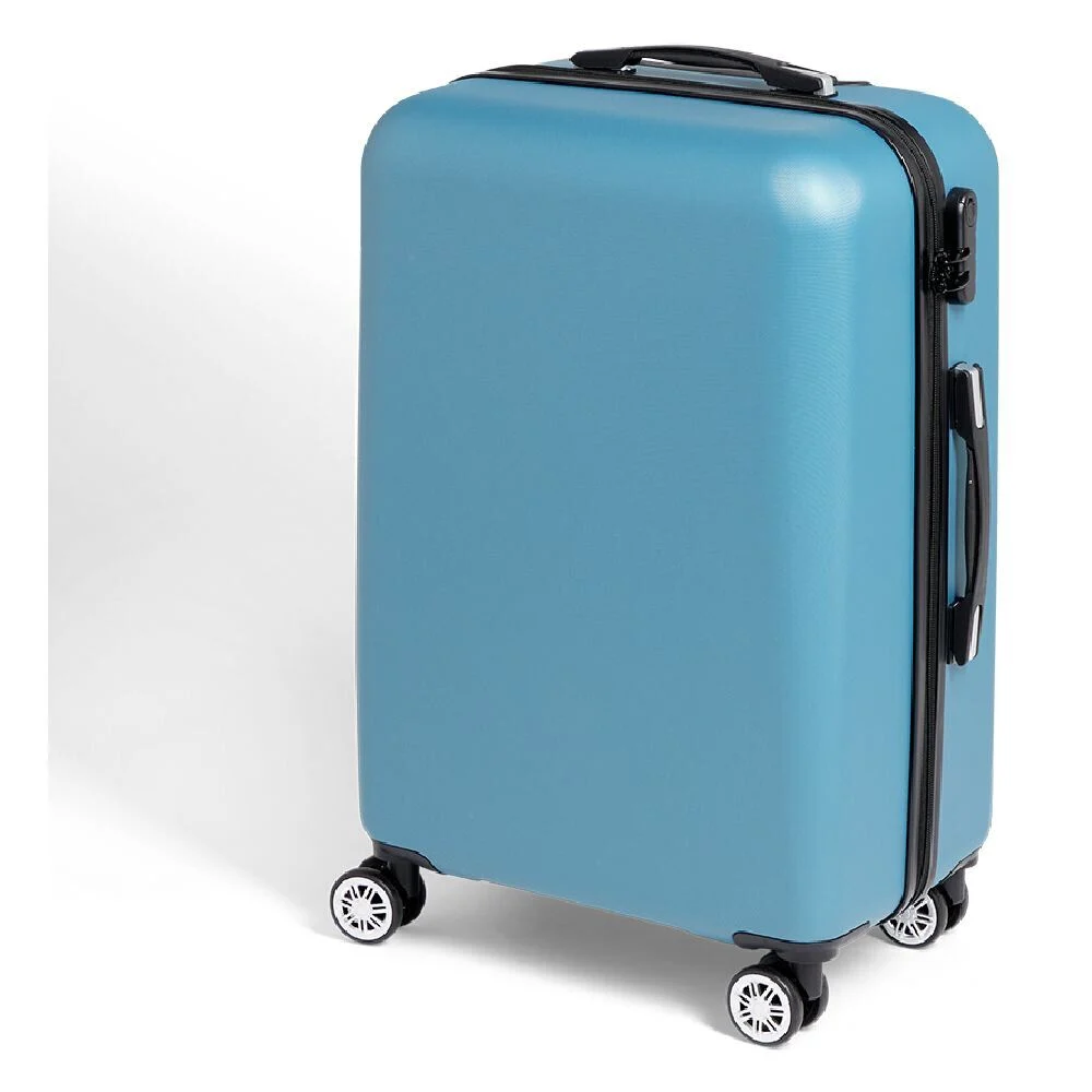 Valise cabine rigide trolley 4 roulettes modèle moyen 65L bleu