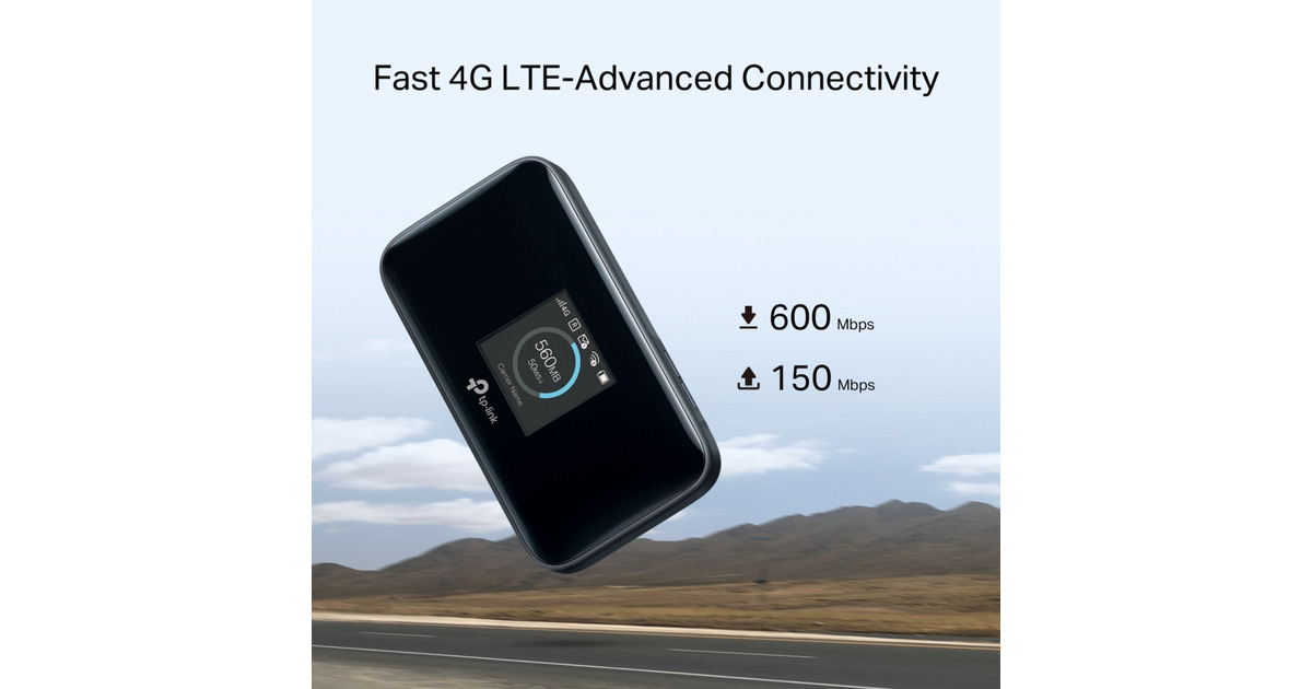 TP-Link600Mbps LTE-Advanced Mobiele Wifi M7750 wlan lte router  (Zwart, nano-SIM | Mifi | met accu)