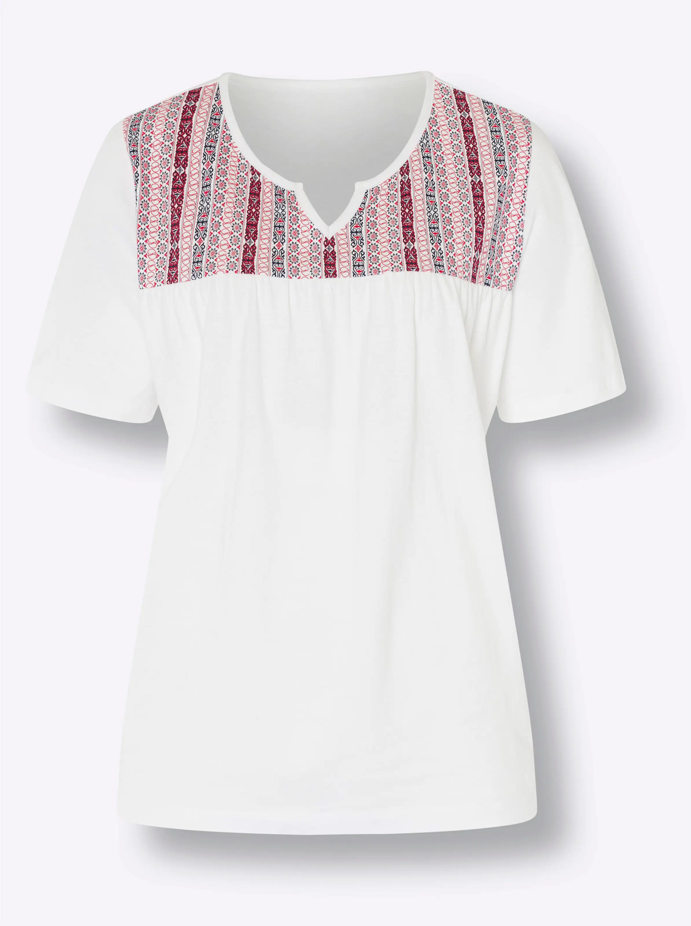 Tunikashirt in ecru-marine-bedruckt