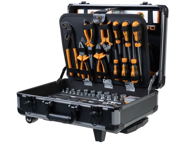 STRUCT Werkzeugkoffer 152-teilig Handlicher Trolley mit Teleskopgriff