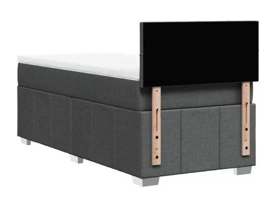 Sommier à lattes de lit et matelas Gris foncé 90x190 cm Tissu