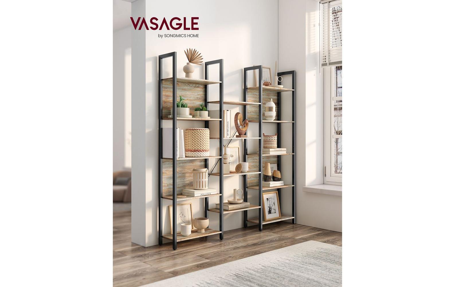 Regal 14 Ablagen 158 x 166 cm, Braun/Schwarz<br>Standregal