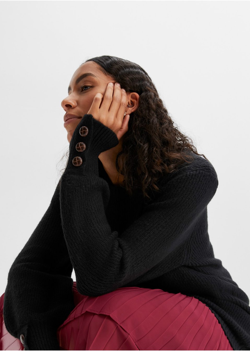 Pull long à boutons