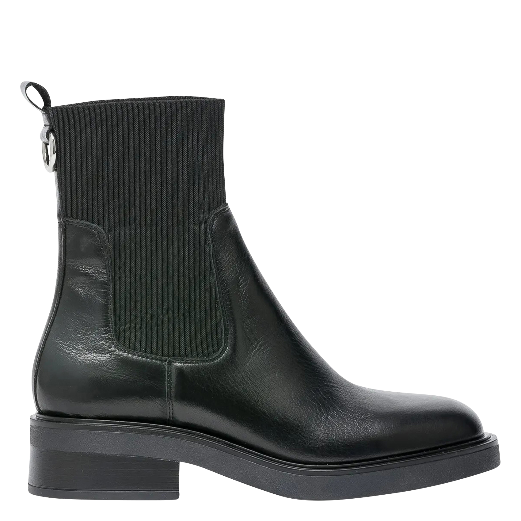 SYBILLE - Bottines en cuir mélangé | Noir