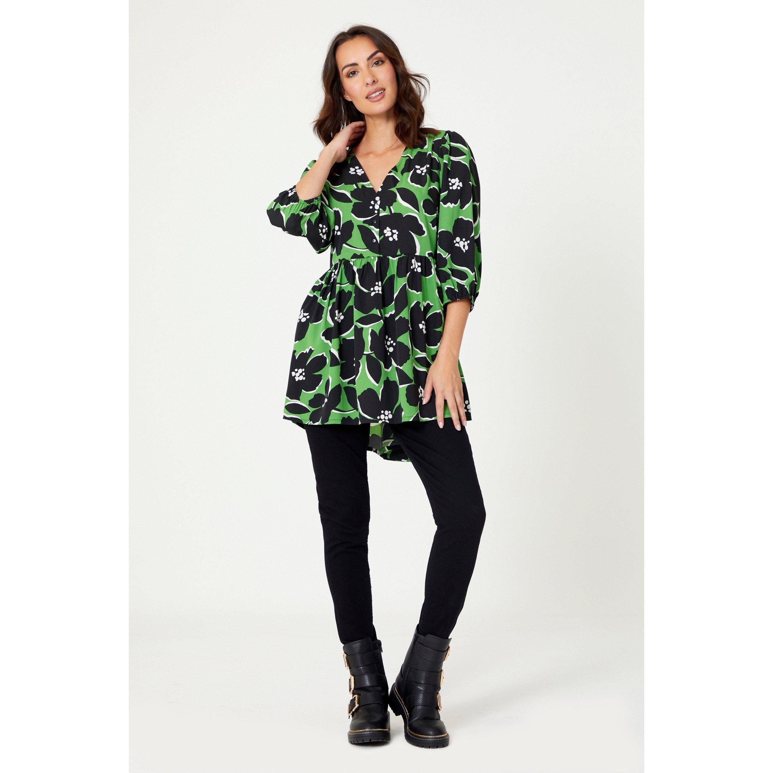 Be You Studio V Neck Floral Tunic