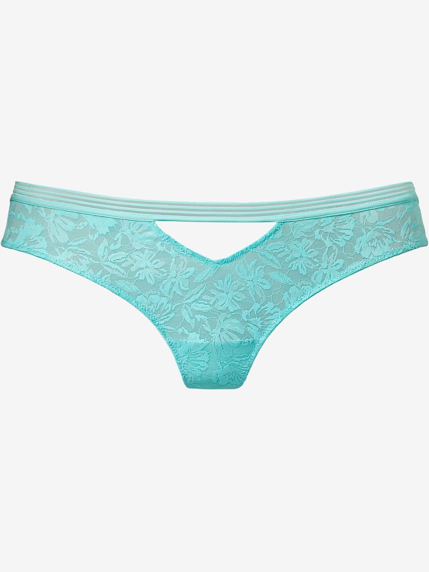 String féminin en dentelle aspect floral légèrement transparente