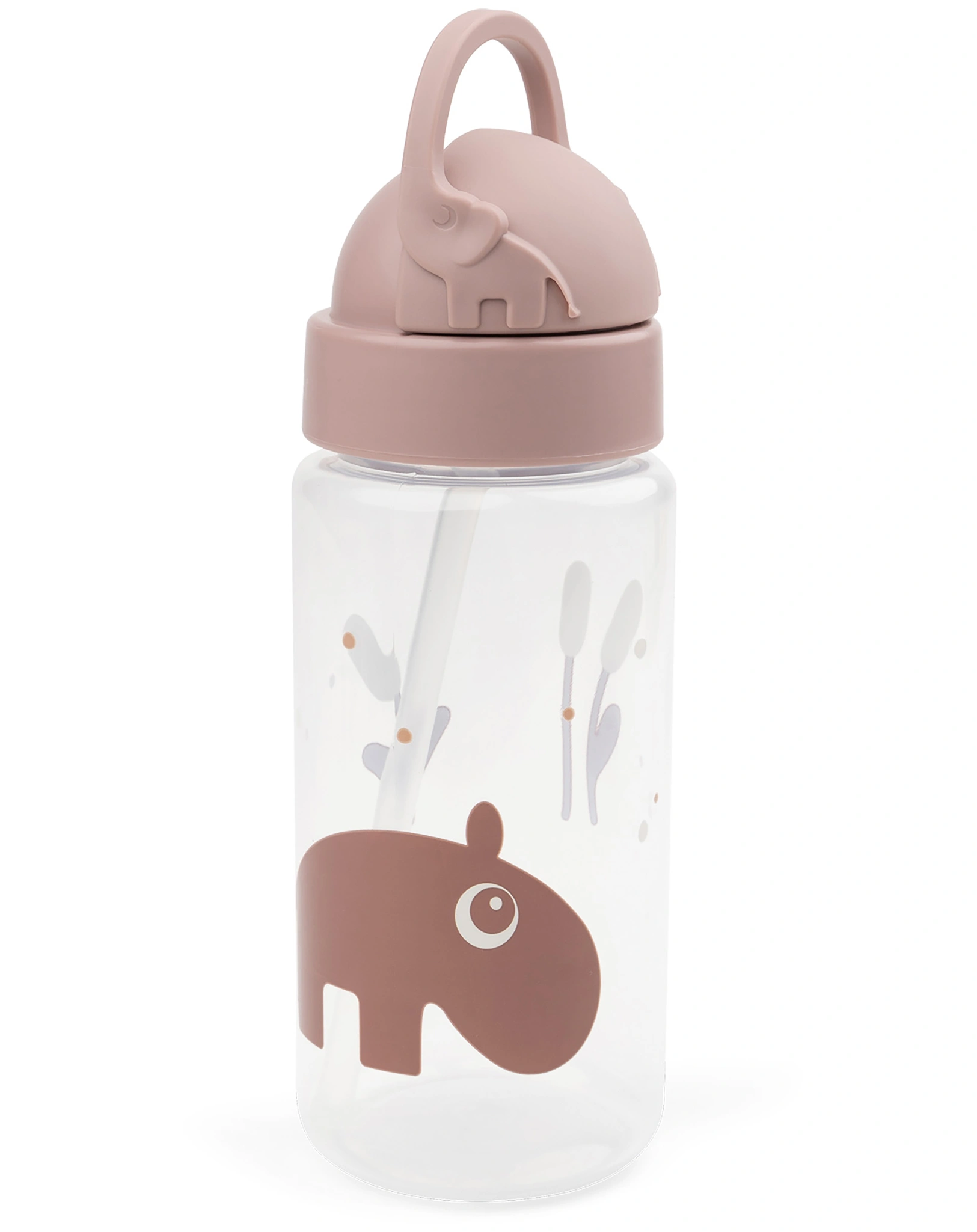 Trinkflasche OZZO (350ml) mit Trinkhalm in rosa