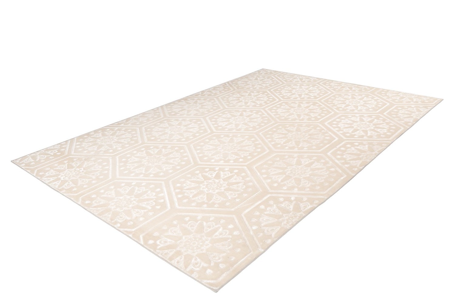 Kortpolig vloerkleed Blissique Crème Modern, Klassiek 80 x 300 cm