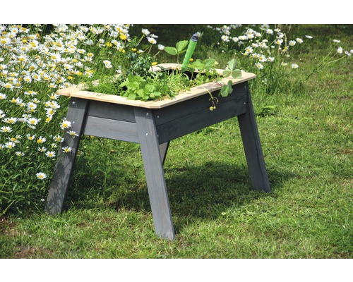 Kinderbed op palen met plank 60x78x50 cm grijs
