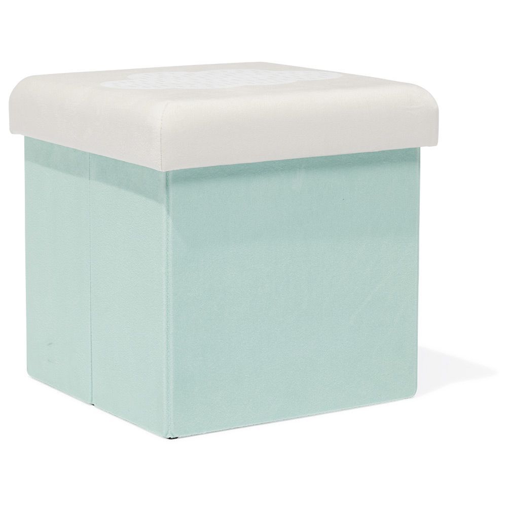Pouf coffre cube Clara nuage - L30xP30xH30 cm