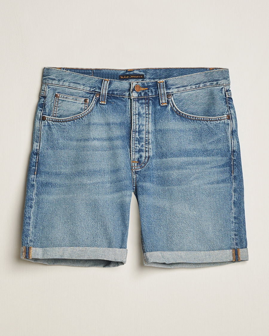 Nudie Jeans Josh Denim Shorts Blue Haze