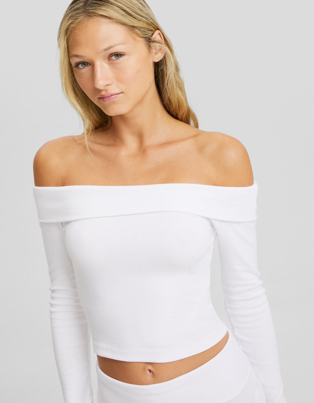 Camiseta Bardot de manga comprida