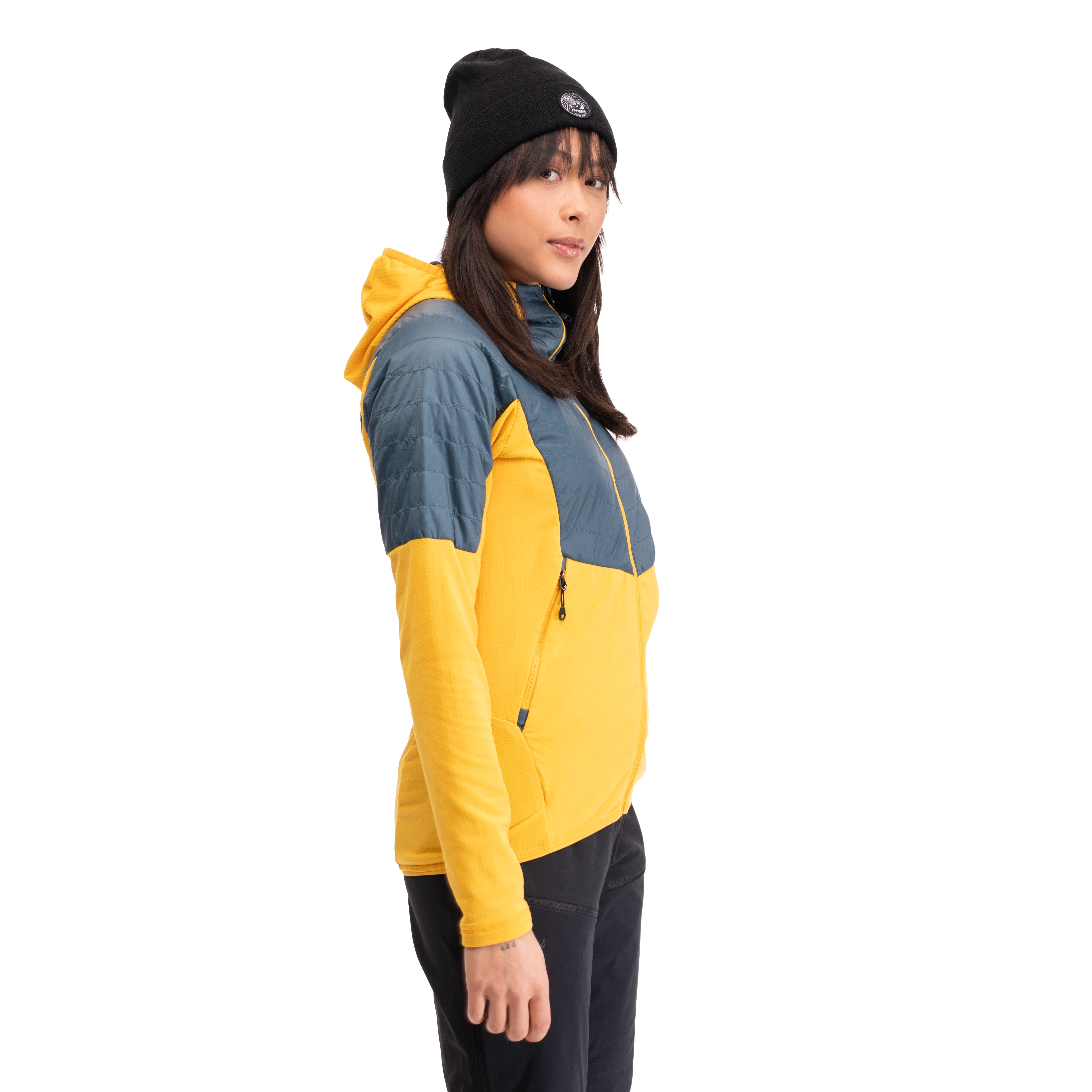 Senja Midlayer Hood W Jacket Light Golden Yellow / Orion Blue