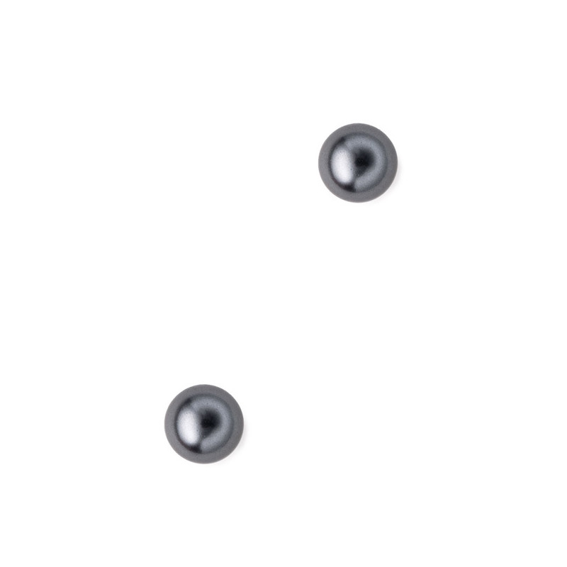 Boucles d'oreilles Perle Gris et Plaqué Rhodium