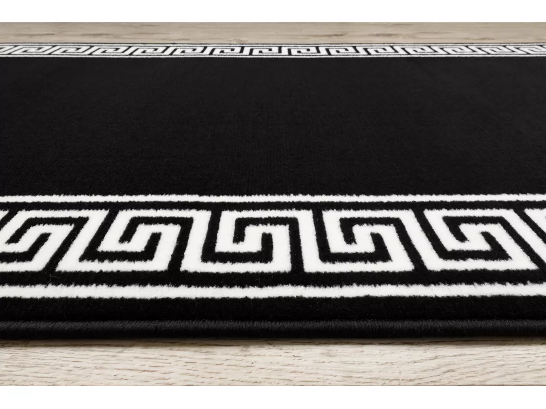TAPIS DE COULOIR BCF MORAD Grek grec noir 120x380 cm