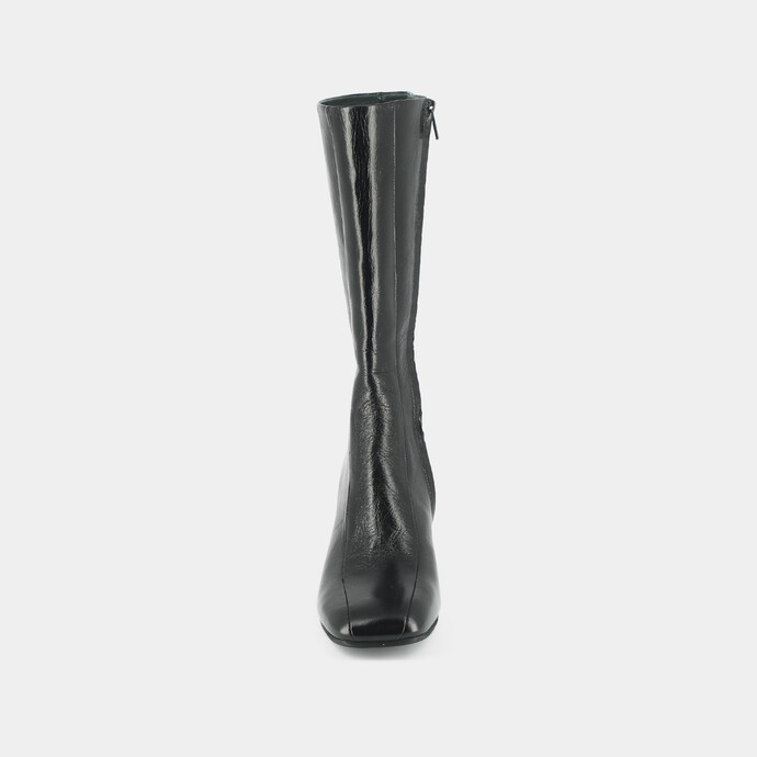 Bottes à talons  en cuir vieilli noir