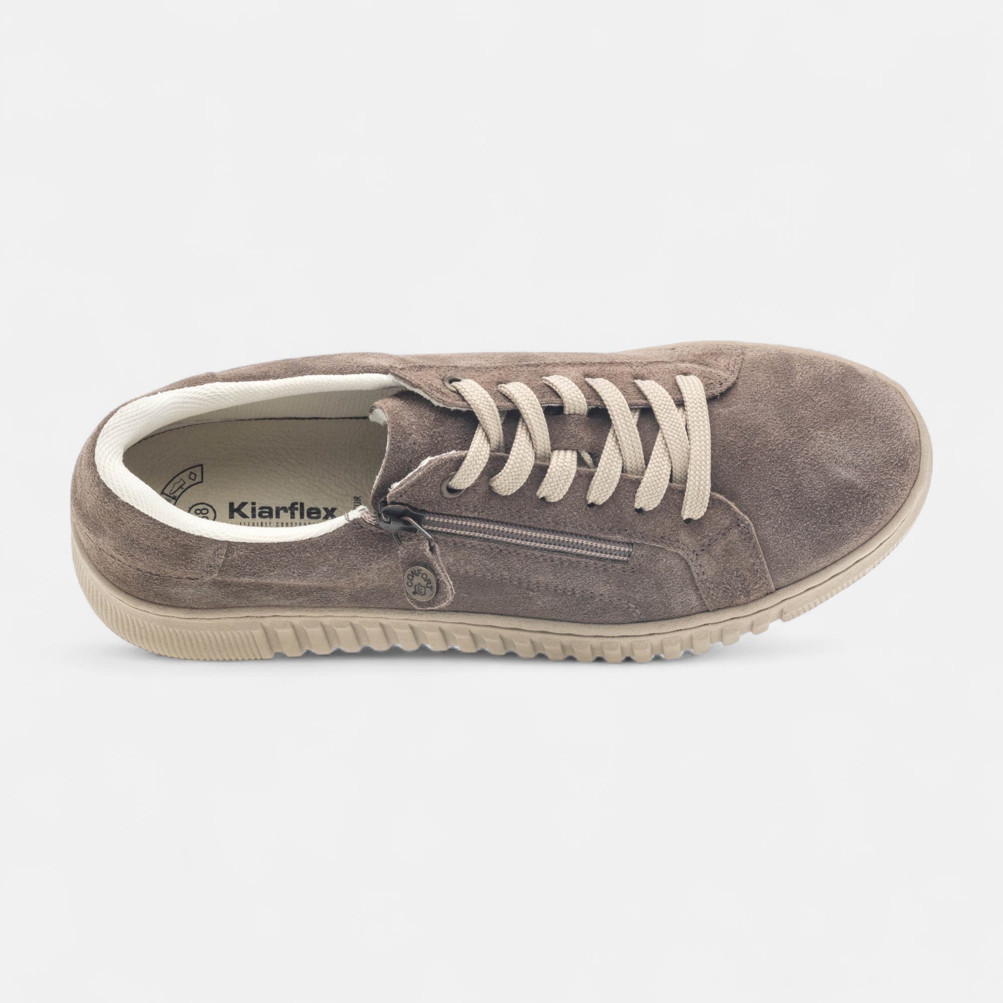 Baskets basses Femme en cuir taupe