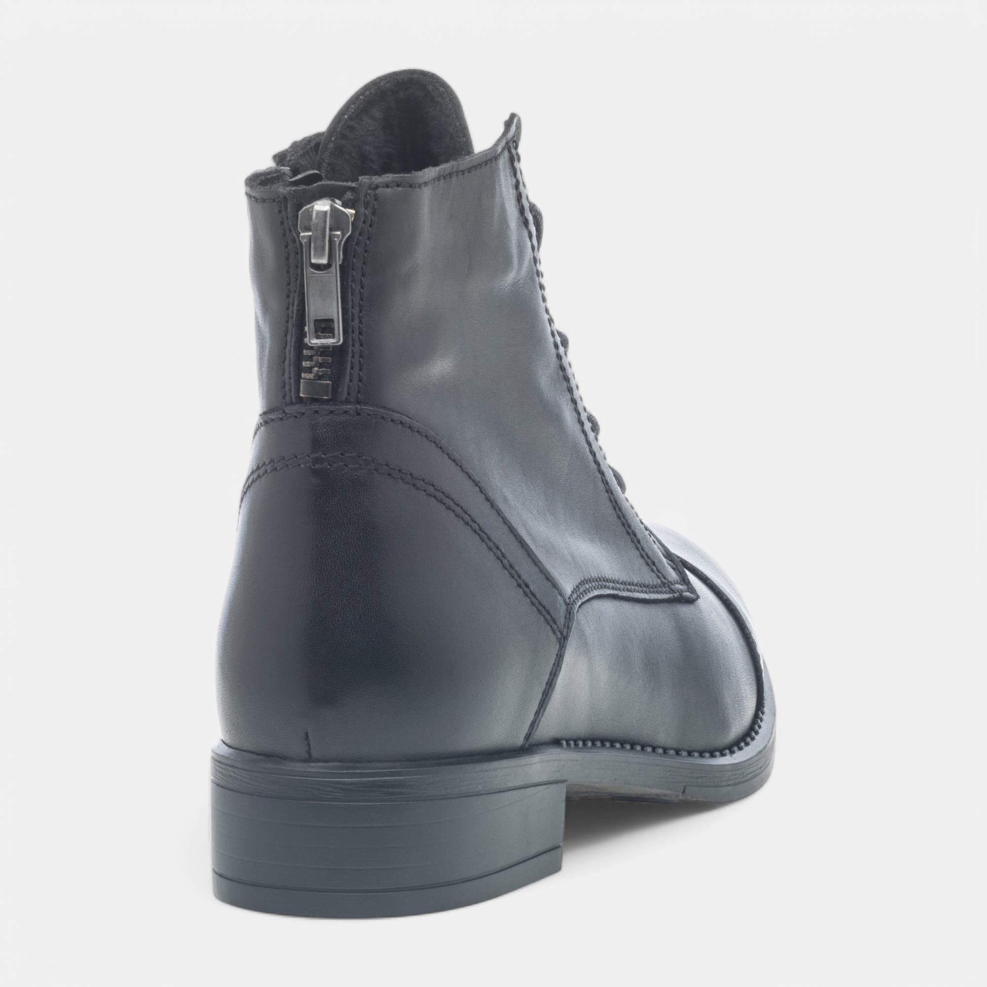 Bottines à lacets Femme en cuir noir