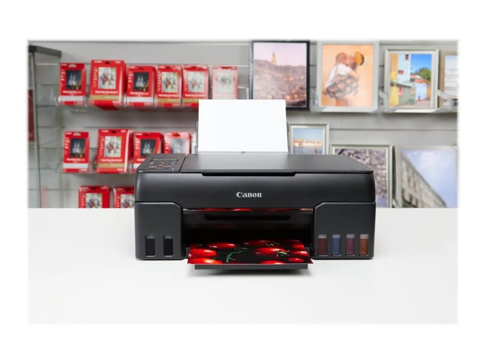 [OUTLET] - Canon PIXMA G650 - Multifunktionsprinter - farve - blækprinter - kan genopfyldes - A4 (210 x 297 mm), Letter A (216 x 279 mm) (original) - A4/Legal (medie) - op til 3.9 ipm (udskriver) - 100 ark - Wi-Fi(n), USB 2.0