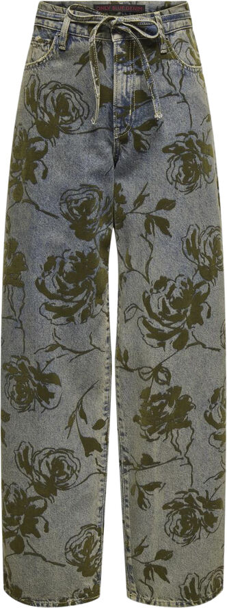 ONLY ONLGIANNA MW STR FLORAL BELT RED DN Blå