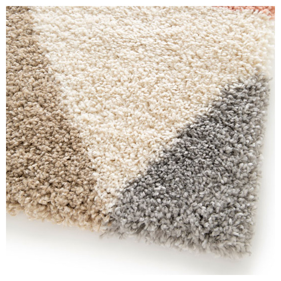 Tapis doux à poils longs - eden - triangles multicolore - 200 x 290 cm