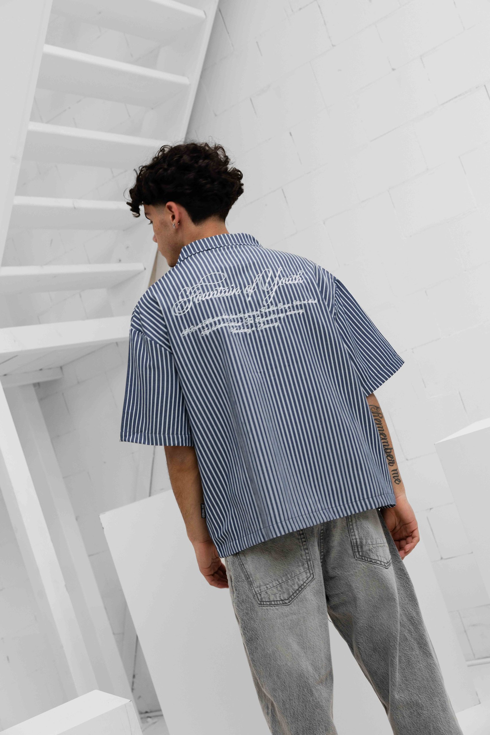 Equalité Sky Boxy Shirt Heren Donkerblauw